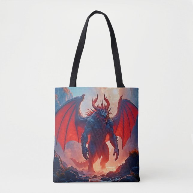 Tote Bag Roi Démon : Art de l'Ombre du Dragon Éternel (Devant)