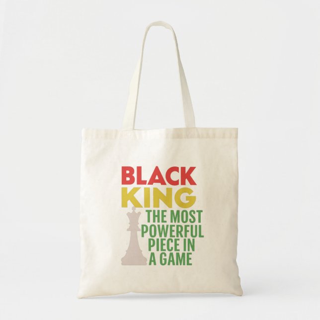 Tote Bag Roi Noir : La Pièce La Plus Puissante (Devant)