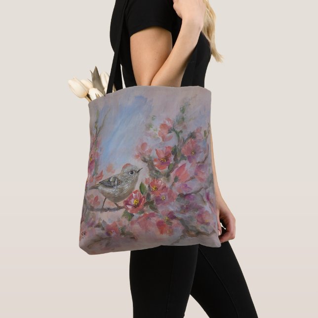 Tote Bag Roitelet à couronne rubis (De près)