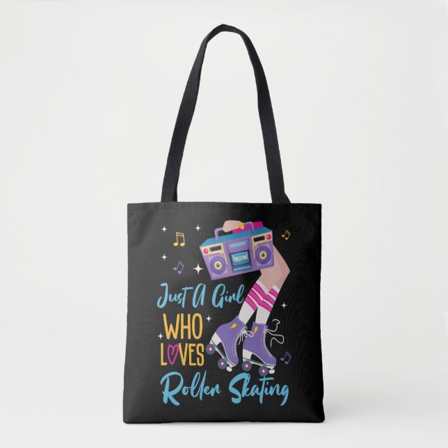 Tote Bag Roller Skating Just A Girl Qui Aime Roller (Devant)