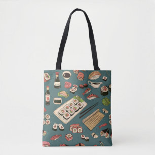 Tote Bag Rolls De Sushi : Coloré Sans Couleur Vintage.