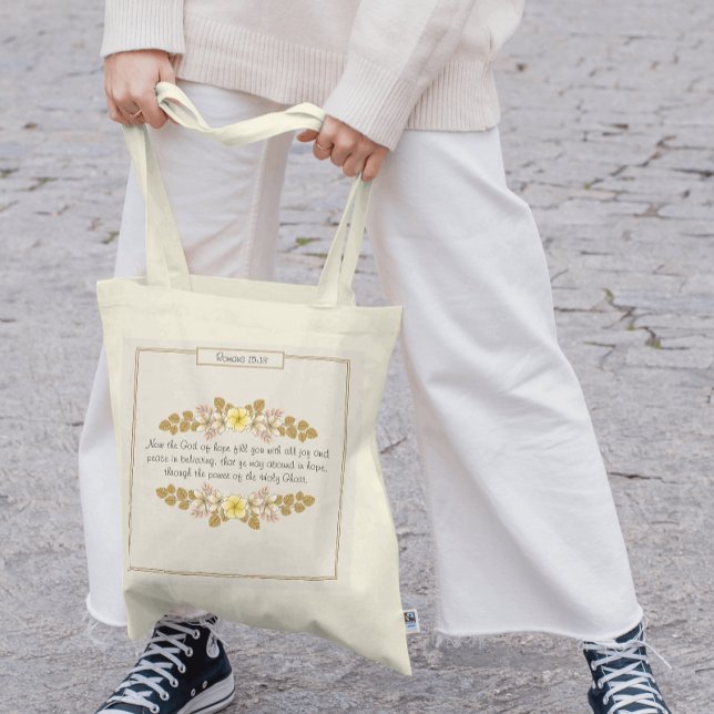 Tote Bag Romains 15:13 Floral Christian (Créateur téléchargé)