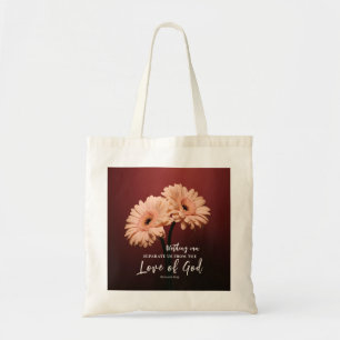 Tote Bag Romains 8 39 Amour de Dieu Bible Verse Rose Brown