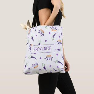 Tote Bag Romantique Provence aquarelle Fleurs de lavande 