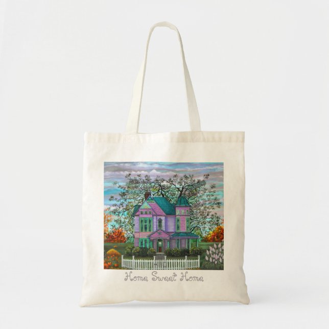 Tote Bag Romantique violet victorien Maison Picket Fence (Devant)
