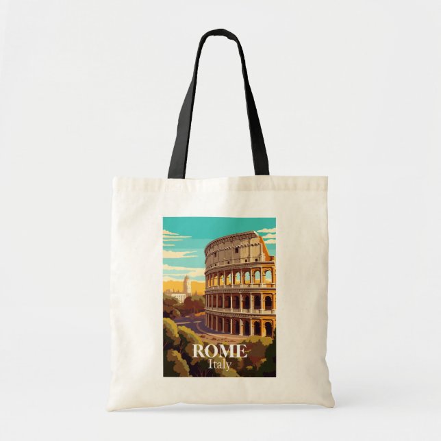 Tote Bag Rome Colosseum Italy Travel Illustration (Devant)