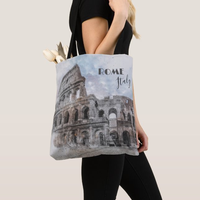 Tote Bag Rome Italie Colisée Voyage Art Vintage (De près)