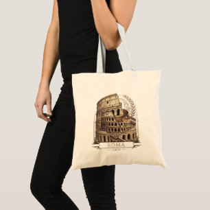 Tote Bag Rome Italie Colosseum Vintage Graphique de voyage 