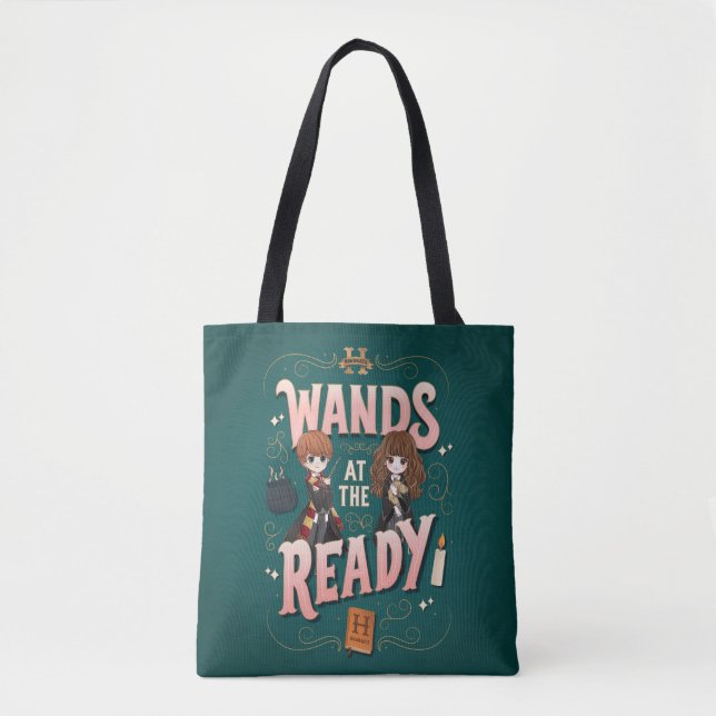 Tote Bag Ron & Hermione Wands au Ready (Devant)