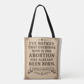 Tote Bag Ronald Reagan Abortion Quote