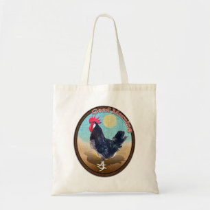 Tote Bag Rooster de Minorque Bonjour Vintage Oval