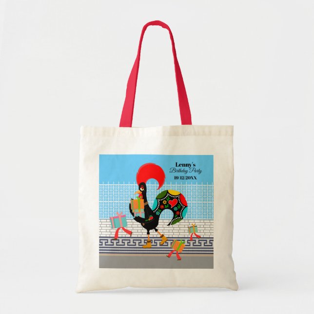 Tote Bag Rooster portugais avec cadeaux 1ère fête d'anniver (Devant)