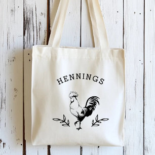 Tote Bag Rooster Rustique Personnalisé