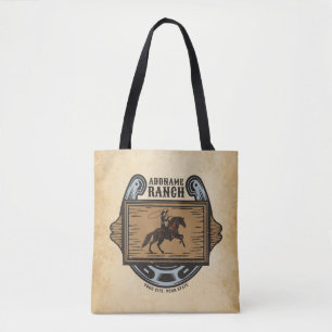 Tote Bag Roping Cowboy AJOUTER LE NOM Western Family Horse