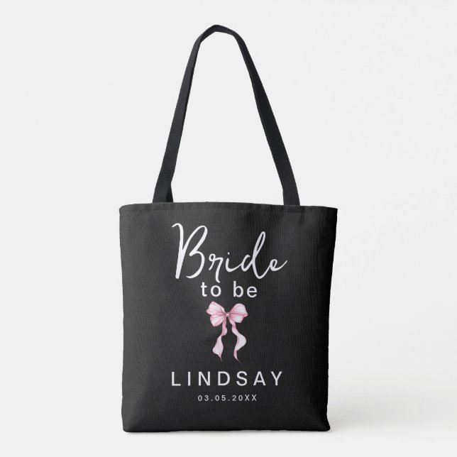 Tote Bag Rose à ruban FUTURE MARIÉE Enterrement de vie de j (Dos)