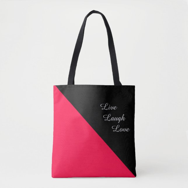 Tote Bag Rose américaine et noir (Devant)
