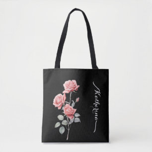 Tote Bag Rose aquarelle délicat Fourre-tout personnalisé