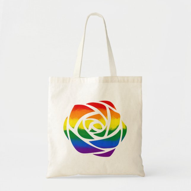 Tote Bag Rose arc-en-ciel (Devant)