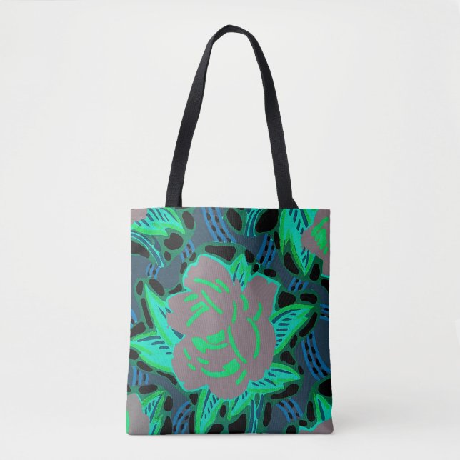 Tote Bag Rose Art Déco Design #10 (Devant)