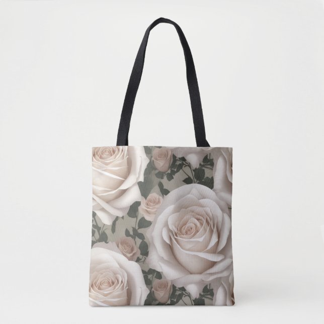 Tote Bag Rose blanche vintage (Devant)