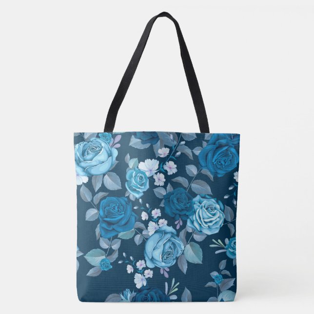 Tote Bag Rose bleu (Devant)
