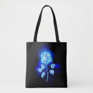 Tote Bag Rose bleu brûlant