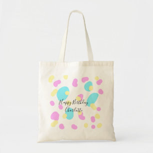 Tote Bag Rose bleu jaunejoyeux anniversaire enfants formes
