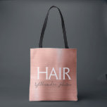 Tote Bag Rose Bleu - Rose Gold Foil Hair Styliste - Salon<br><div class="desc">Blush Pink - Rose Gold Foil Hair Stylist - Salon fournit sac promotionnel pour shampooing,  ciseaux ou tondeuses. Le nom et la profession du contact commercial peuvent être changés pour être utilisés pour n'importe quel type d'entreprise. Veuillez contacter le concepteur pour obtenir d'autres articles correspondants.</div>