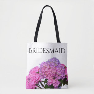 Tote Bag Rose Blue Hydrangeas élégantes fleurs rose violet