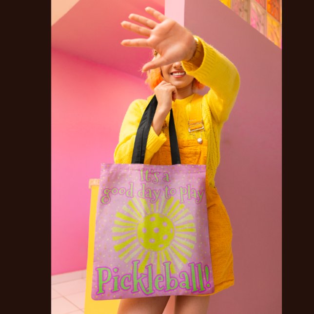 Tote Bag Rose Bonne Journée Pour Jouer Au Pickleball (Very fun tote for all your gear!)