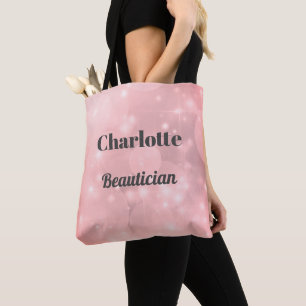 Tote Bag Rose brillant Personnalisé Beauticien