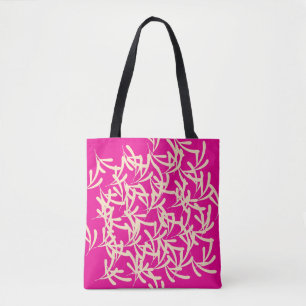 Tote Bag Rose Chaud Orné Décoratif 