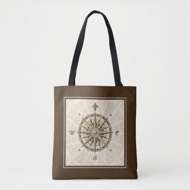 Tote Bag Rose de boussole vintage (Devant)