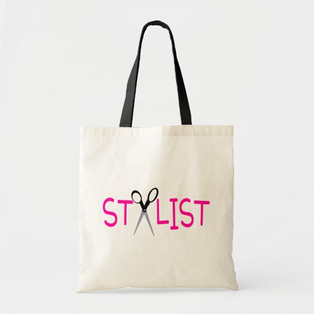 Tote Bag Rose de coiffeur avec des ciseaux (Devant)