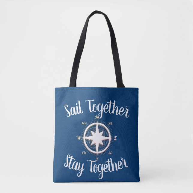 Tote Bag Rose des vents Compas nautique Personnalisé (Devant)