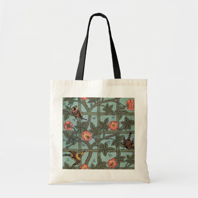 Tote Bag Rose d'Escalades & Petit Oiseau, William Morris (Devant)