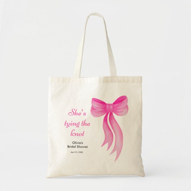 Tote Bag Rose Elle se marie Shower de Mariée  (Devant)