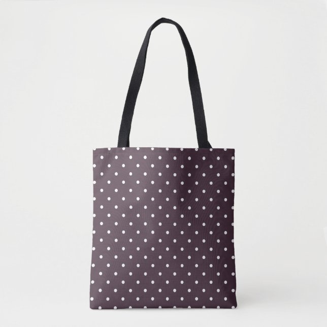 Tote Bag Rose en ébène et points blancs (Devant)