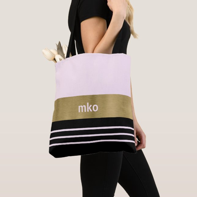 Tote Bag Rose et noir doux (De près)