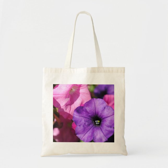 Tote Bag Rose et pétunias pourpres d'automne (Devant)