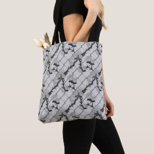 Tote Bag Rose fantôme Escalade une barrière de lien chaîne