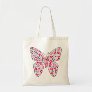 Tote Bag Rose floral de papillon de tissu d'Applique
