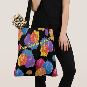 Tote Bag Rose floral mignon coloré
