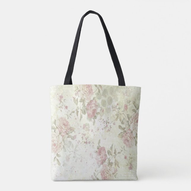 Tote Bag Rose Florale Rose Shabby Chic (Dos)
