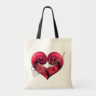 Tote Bag rose Fourre-tout d'amour de violoncelle