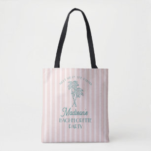 Tote Bag Rose Fushia Palm Spring Pastel Plage Enterrement d