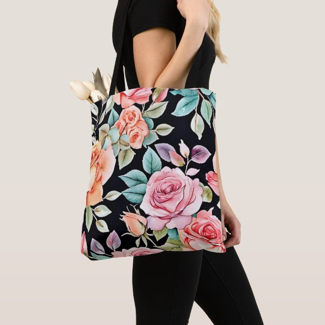 Tote Bag Rose Garden Motif Design (De près)