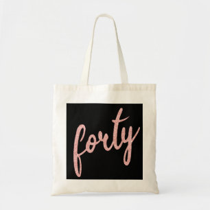 Tote Bag Rose Gold Black 40 Anniversaire Parties scintillan
