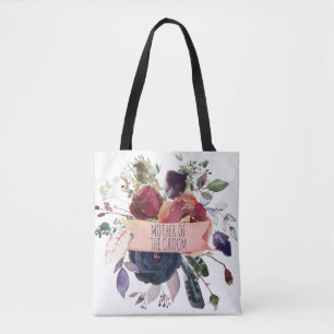 Tote Bag Rose Gold Burgundy Marine Mère Groom
