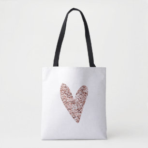 Tote Bag Rose Gold Heart Clipart Cute Heart Parties scintil